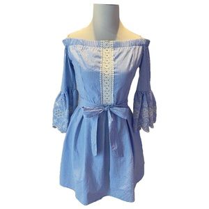 Teeze Me Blue Mini Striped Dress